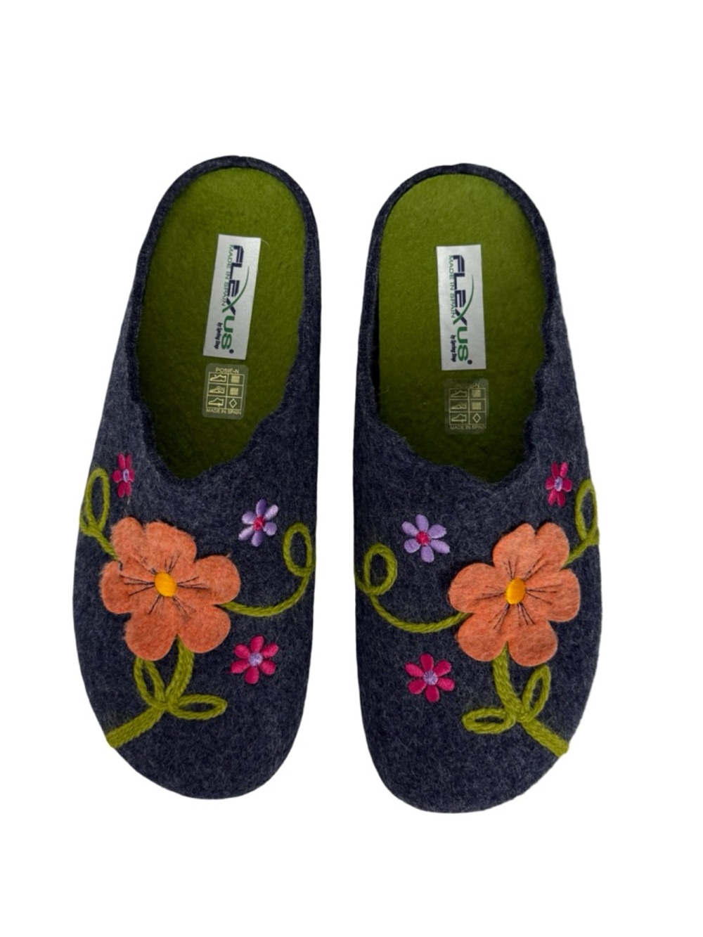 Flexus By Spring Step Posie Wool Felt Mule Slippers Women US 10.5 11 / EU 42 EUC